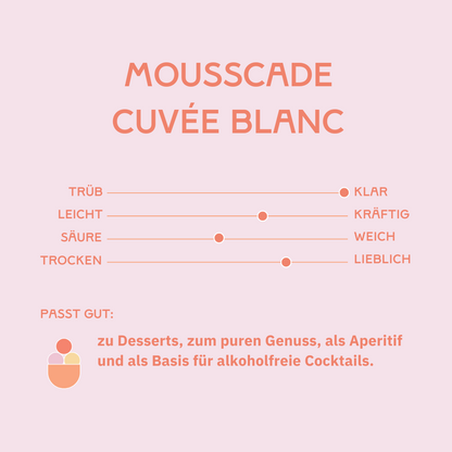B-Ware I Mousscade Cuvée Blanc I alkoholfreier Secco I 750ml
