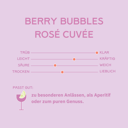 Bundle I Berry Bubbles Rosé Cuvée I alkoholfreier Rosé Sekt I 3 x 750ml